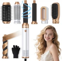 Ukliss Escova para secador de cabelo 6 em 1 e modelador de ar – Secador iônico com alisador automático e escova volumizadora para cabelos finos/grossos, secagem rápida, sem frizz e uso em viagens