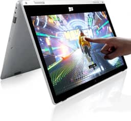 SZTPSLS Laptop Windows 2 em 1, laptop de 11,6 polegadas, 4 GB de RAM, armazenamento SSD de 128 GB, tablet conversível de 360 graus, processador Intel N4020, webcam, WiFi, tipo C, prata