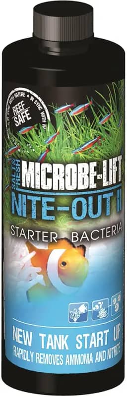 MICROBE-LIFT Limpador de aquário e aquário NITEH04 Nite-Out II para redução rápida de amônia e nitrito, água doce e salgada, 118 ml