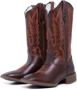 Bota Texana Country Cano Alto Couro Legítimo Premium Bico Quadrado