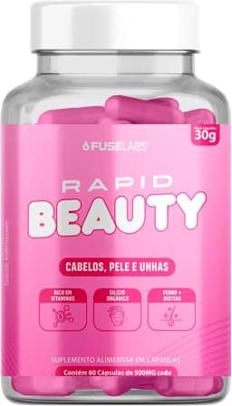 Rapid Beauty FuseLabs – Suplemento Feminino para Cabelos Fortes, Unhas Resistentes e Pele Radiante – 60 Cápsulas