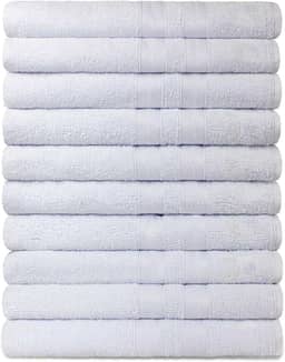 Kit 10 Toalhas Banho para Hotel 100% Algodão Caricinha - Branca