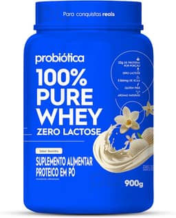 Probiótica 100% Pure Whey Zero Lactose - Sabor Baunilha Pote 900g