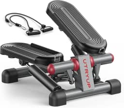 UTRYUP Mini Stepper Para Exercícios Em Casa, Stepper Hidráulico Compacto Com Faixas De Resistência, Máquina De Fitness Silenciosa Com Monitor Lcd, Capacidade De Peso De 136 Kg (Mr-2433)