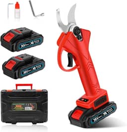 Tesoura de Podar Elétrica a Bateria 36V com Lâmina de Aço Liga, Corte até 25mm, Motor sem Escovas, Bateria Recarregável 5.0Ah, Ideal para Jardim, Arbustos e Plantas