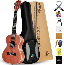 EASTROCK Ukulele Tenor 66 cm Sapele - Pacote Completo para Iniciantes e Adultos