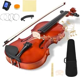 Matefet Violino Acústico 4/4 Tamanho Completo, Madeira Maciça, Maple, Coromandel, Madeira de Abeto, 23Inch