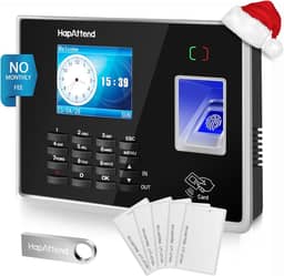 Relógio de ponto - Relógios de ponto com impressão digital para funcionários de pequenas empresas, cálculo automático de horas, relógio biométrico autônomo H2 na máquina para funcionários