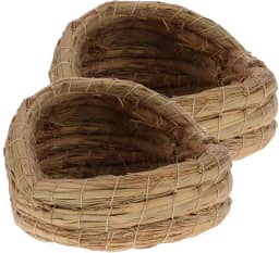 Abaodam 2 peças de ninho de galinha, ninhos de pássaros, tecido de palha, para animais de estimação, cama para galinhas, gaiola de cama de criação de animais pequenos para reprodução e postura de ovos