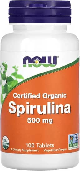 NOW Foods Spirulina Orgânica 500mg 100 Tablets Importado