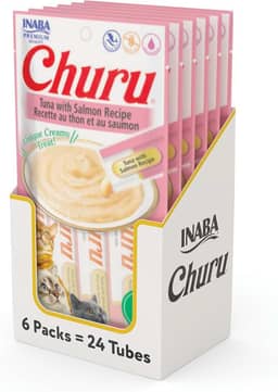 Churu Display Para Gato Sabor Atum Com Salmão 24 Tubos de 14g
