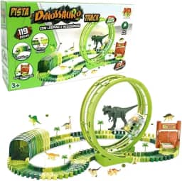 Pista Dinossauro Track com Looping e Acessórios 119 Peças + Carrinho, DM Toys, DMT6132