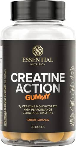 Creatina Creatine Action Gummy sabor Laranja - Essential Nutrition