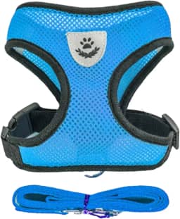 Coleira Peitoral Anti Puxão com Guia para Cães e Gatos – Ideal para Filhotes, Pinscher, Shi Tzu e Raças de Porte Pequeno a Médio – NEXUS MARKET (G, AZUL)