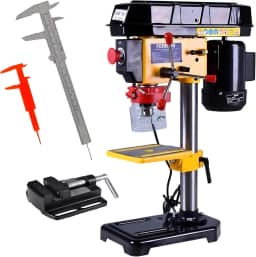 FERRARI Furadeira de Bancada 1/2 POL Motor 1/2 CV 350W com Morsa FG13CM 110V + Jogo Paquímetros 110V