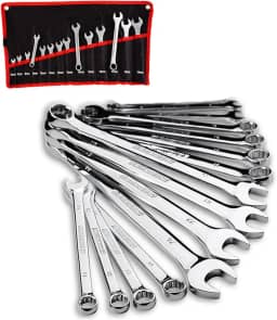 Jogo de Chave Combinada Profissional, Chaves Fixas e Estrela em Aço Cromo-Vanádio, Conjunto 8-24mm, 14 Peças, Ferramentas Automotivas e Manutenção (14 Peças)