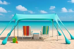 Barraca de Praia Impermeável Proteção UV Portátil Barraca de Camping Até 8 Pessoas 3m * 3m * 2m