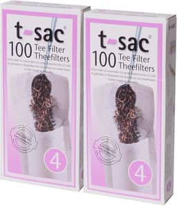T-Sac Sacos de filtro de chá, infusor de chá descartável, tamanho número 4, capacidade de 6 a 12 xícaras, conjunto de 200