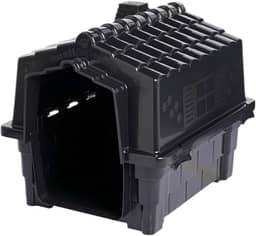 Casinha De Cachorro Plástica Pequeno e Medio Porte Casa Para Pet, Confortável, Desmontável Resistente Com Proteção UV, 8 saídas de ar e 4 pontos para saída de água, Tamanhos N1. N2. N3. (PRETO, N. 1)