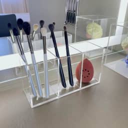 Porta organizador de pincel de maquiagem simples de acrílico transparente