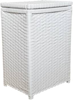 Cesto De Roupa Fibra Sintética Roupeiro 40x25x55 Branco