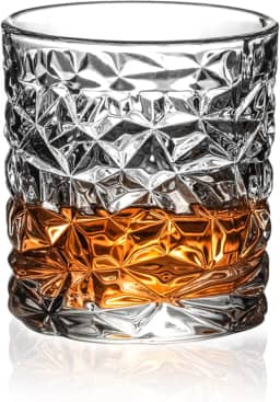 Conjunto de 2 peças Whiskey Glass Set, 325 ml, vidro sem chumbo prensado à mão, uísque, rum, copo de presente bourbon para homens
