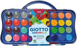 GIOTTO Acquarelli, Aquarela em Estojo de Pastilhas de 30mm, 36 Cores