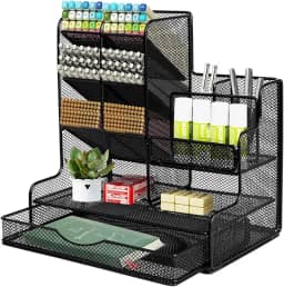 Suporte de Caneta de Malha para Mesa, Organizador de Lápis Multifuncional com Gaveta, Organizador de Mesa de Malha, Suporte de Lápis Para Mesa, Organizadores de Mesa E AcessóRios