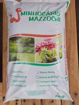 Adubo Orgânico Esterco Currral Bovino 5kg - Minhocário Mazzochi - Natural, Plantas, Hortas,