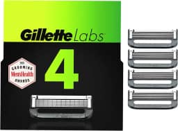 Gillette Labs — Recargas de lâmina de barbear masculinas compatíveis com lâminas Gillette Labs – 4 cartuchos com barra esfoliante