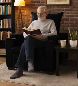 Poltrona Papai Reclinável Pulse Porta Copos Carregador usb Preto