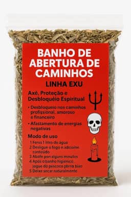 Banho de Ervas de Exu para Abertura de Caminhos, Mistura Natural com Aroeira, Sálvia, Hortelã e Folha de Manga, Limpeza e Desbloqueio Espiritual