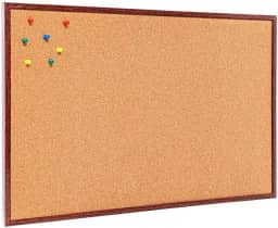 Quadro De Aviso Cortiça Moldura Madeira 40x30cm + 50 Alfinetes Mural Fotos Lembretes