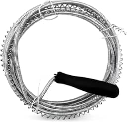 Desentupidor Dreno em Espiral com Cabo de Aço Carbono 3 Metros para Ralos Canos Pia Cozinha e Banheiro Solução Prática para Tubulação com Mola Inoxidável Ideal para Casa e Coletor de Cabelo