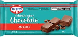 Dr. Oetker Cobertura em Barra Sabor Chocolate Ao Leite, Para Recheio e Cobertura de Bolos, Tortas, Pão de Mel, Doces e Sobremesas, Basta Derreter, 1kg