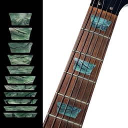Marcadores de traste adesivos incrustados para guitarras e baixo – Canetinhas de traste estilo Les Paul – Verde Abalone