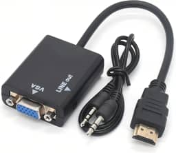 Cabo Conversor Adaptador Hdmi Para Vga Com Saída De Áudio E Cabo P2