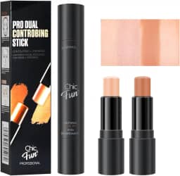Bastão de Contorno e Iluminador 2 em 1, Chic Fun (#02, 2 Em 1)