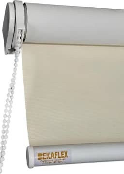 Bekaflex, Cortina Blackout Persiana para portas e janelas de quarto sala cozinha escritório varanda decoração elegante cor branco preto cinza bege | Bekaflex (Bege, 1,10 L X 1,10 A)