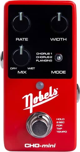 Novo Pedal de Chorus Mini Nobels CHO-mini com Tap Tempo, 3 Modos de Modulação Operação em Mono e Estéreo, Bypass True e Buffered, Design Compacto em Metal com Mounty-P para Pedalboard de Guitarra