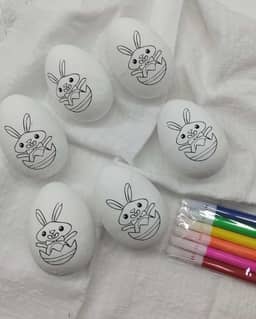 Ovos De Páscoa Infantil Para Colorir 6,5cm