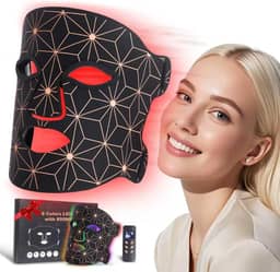 Terapia de luz vermelha para rosto, máscara facial de LED de 8 cores, terapia de luz com infravermelho próximo de 850 NM, máscara terapêutica de luz vermelha recarregável de 3000 mAh, dispositivo de