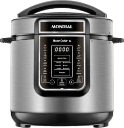 Panela de Pressão Elétrica Digital 6L, Mondial, Preto/Inox, 1000W, 110V - PE-60-6L-I