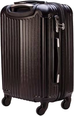 Mala de Viagem de Bordo Abs 10kg Expansiva ANAC 360 Graus com Senha (Preto)