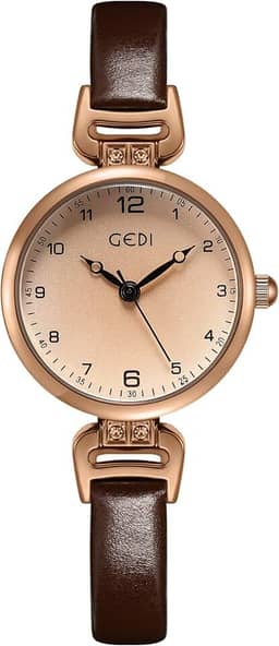 Relógio de pulso feminino, mini, ultrafino, elegante, simples, de quartzo, com pulseira de couro, à prova d'água de 30 m, analógico, para mulheres, estudantes, mulheres