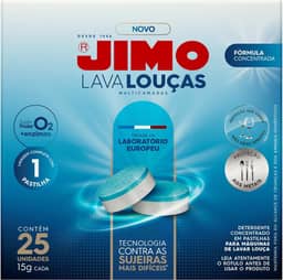 JIMO Lava Louça Multicamadas Detergente Concentrado para Máquinas de Lavar Louças Desengordurante Mais Brilho e Proteção às Louças 25 pastilhas