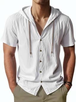 Camisa masculina de manga curta com botões, moletom casual de verão, leve, fashion