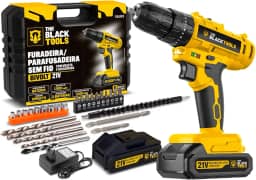 Parafusadeira E Furadeira De Impacto 3/8 The Black Tools Tb21-pz Com 2 Baterias Bivolt E Acessorios