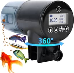 Netpeato Alimentador Automático de Aquário, Dosador Comida Peixes, 200 ml, Preto