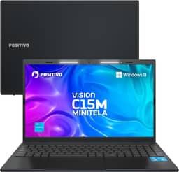 Notebook Positivo Vision C15M Intel Celeron N4500 Windows 11 Home 4GB RAM 128GB eMMC Tela 15" Full HD IPS Antirreflexo - Minitela e Tecla Copilot - Cinza